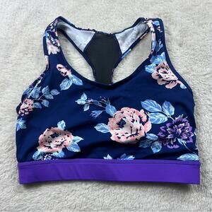 Floral Print Women's Sports Bra with Racerback Design